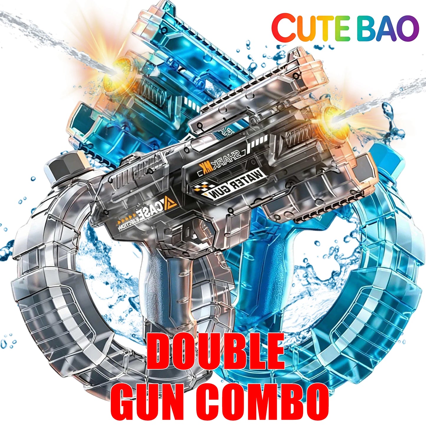 Electric Double Gun Combo Water Guns for Adult Automatic Water Blasters 1pc 2pcs