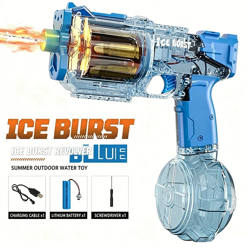 Simulated Firing and Recoil Electric Water Gun Toys Children Automatic Sensor Lights Water Pistol Summer Outdoor Beach Kids Toy