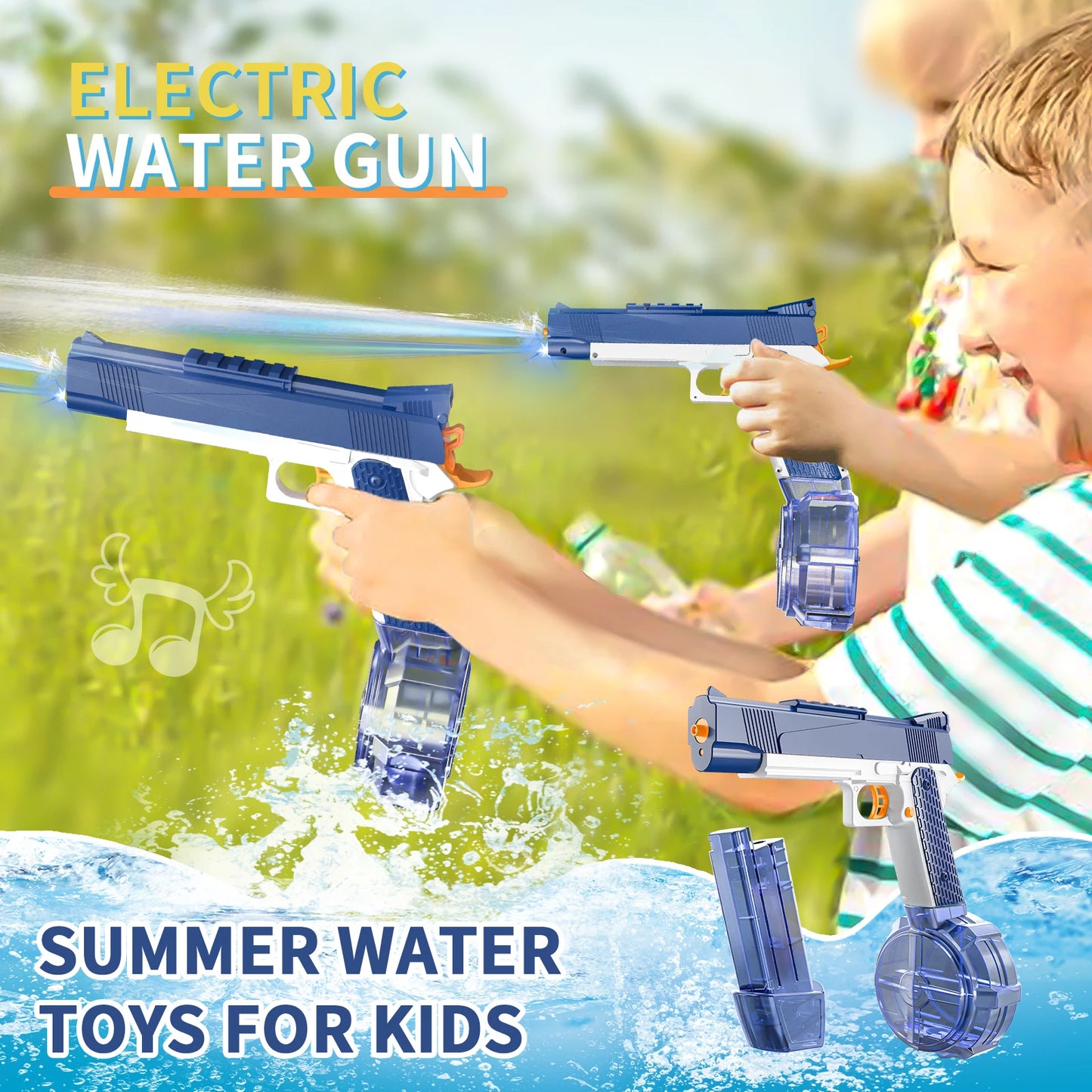 Electric Water Gun 1911 Rechargeable Automatic & Manual Spray Gun Toys